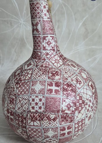 Bordo Desenli Dekoratif Su Kabağı - Görsel 2