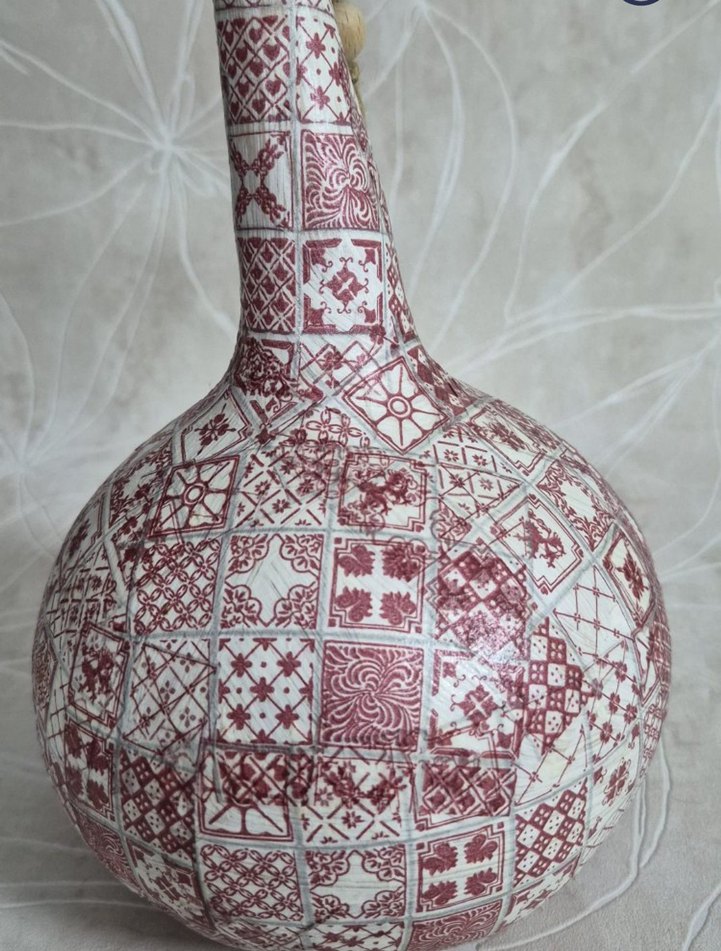 Bordo Desenli Dekoratif Su Kabağı - Görsel 2