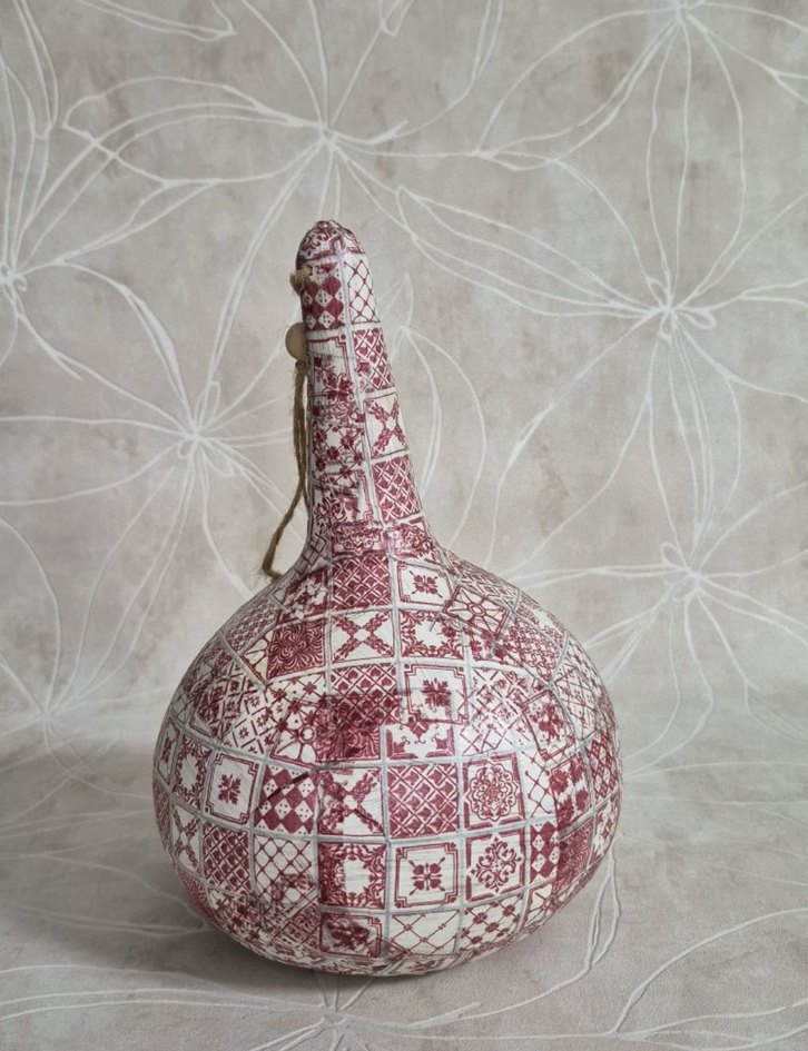 Bordo Desenli Dekoratif Su Kabağı - Görsel 3