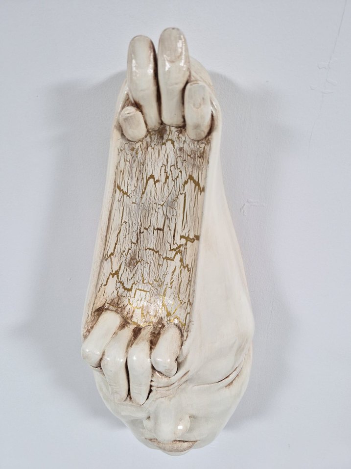 Krem Polyester Yüz Figürü - Görsel 3