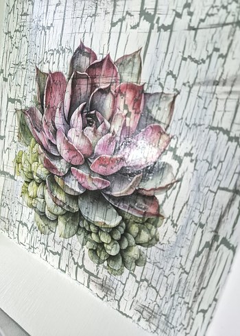 Sukulent Desenli Ahşap Tepsi - Görsel 3