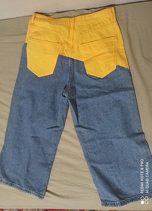 30 Beden Sarı mavi pantolon 
