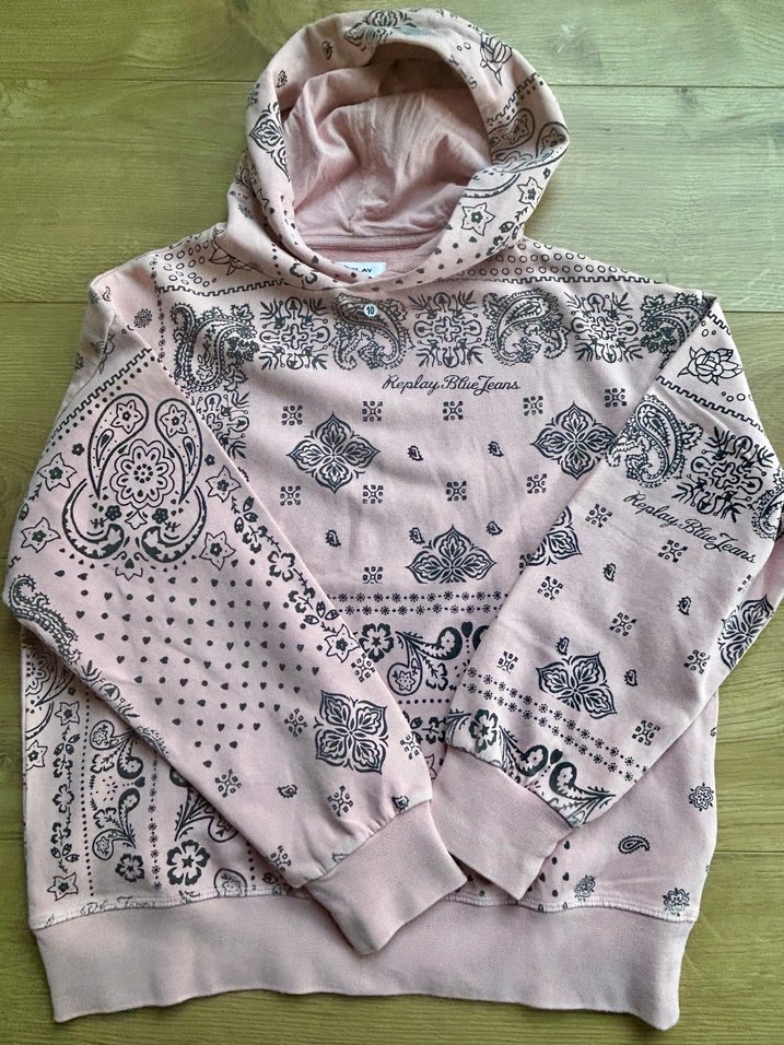 Pembe Kapüşonlu Baskılı kız çocuk Sweatshirt - Görsel 2