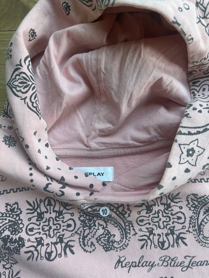 Pembe Kapüşonlu Baskılı kız çocuk Sweatshirt - Görsel 4