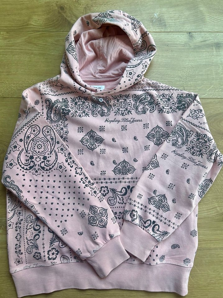 Pembe Kapüşonlu Baskılı kız çocuk Sweatshirt - Görsel 3