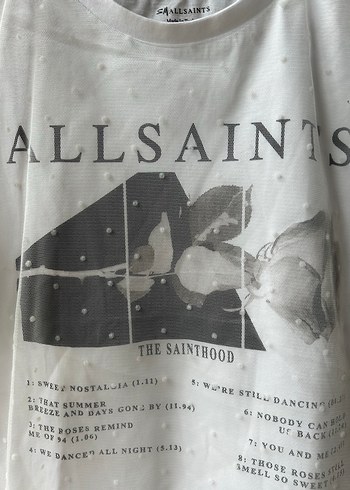 Beyaz Şeffaf Kız Tişörtü, Kısa Kollu, Baskılı - Görsel 3