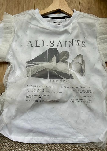 Beyaz Şeffaf Kız Tişörtü, Kısa Kollu, Baskılı - Görsel 6