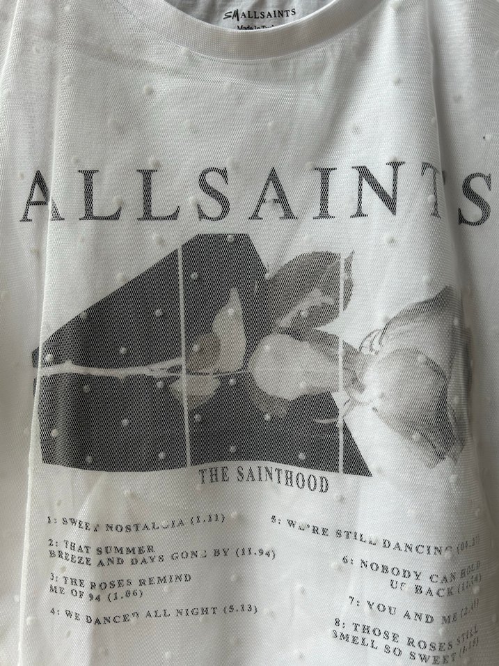 Beyaz Şeffaf Kız Tişörtü, Kısa Kollu, Baskılı - Görsel 3