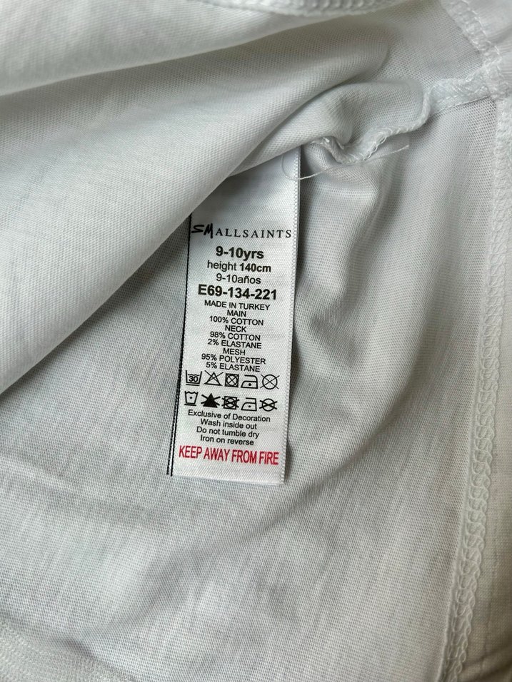 Beyaz Şeffaf Kız Tişörtü, Kısa Kollu, Baskılı - Görsel 4