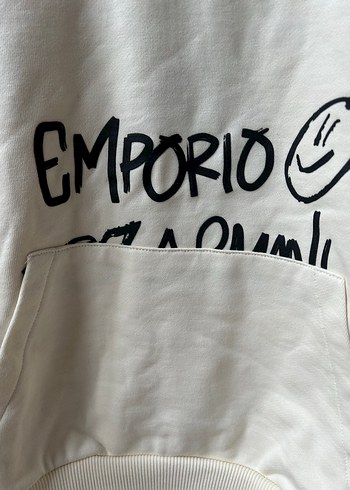 Beyaz Gri Baskılı Kadın Sweatshirt - Görsel 4