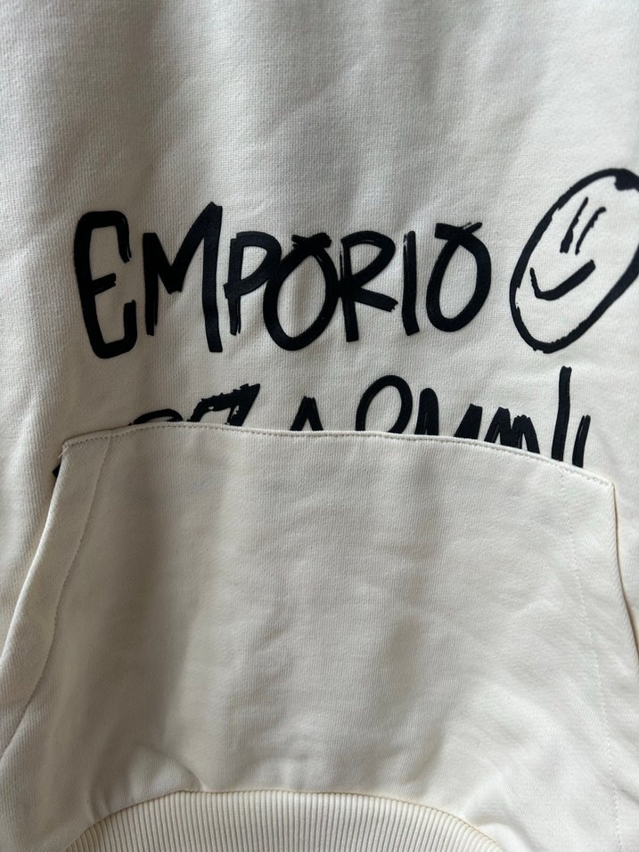 Beyaz Gri Baskılı Kadın Sweatshirt - Görsel 4