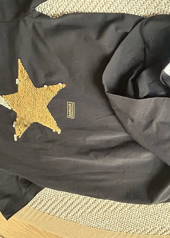 Barbour marka Kız Çocuk Parlak Altın Payetli Tişört - Görsel 5