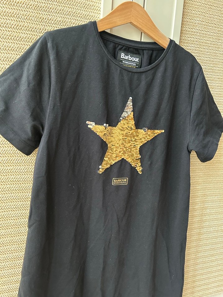 Barbour marka Kız Çocuk Parlak Altın Payetli Tişört - Görsel 2
