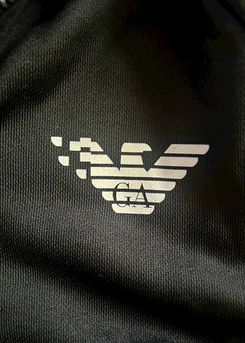 Erkek Siyah Kapüşonlu Armani Fermuarlı Ceket - Görsel 2