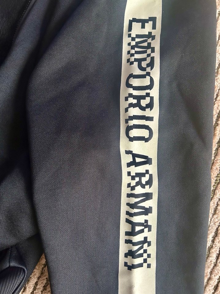 Erkek Siyah Kapüşonlu Armani Fermuarlı Ceket - Görsel 3