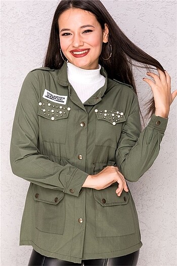 Haki denim ceket