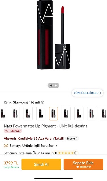 Nars kırmızı ruj