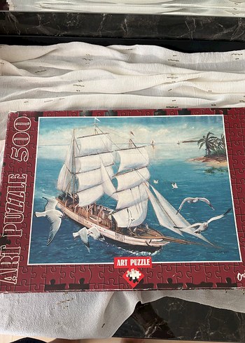 500 Parça Beyaz Yelkenli Gemi Puzzle