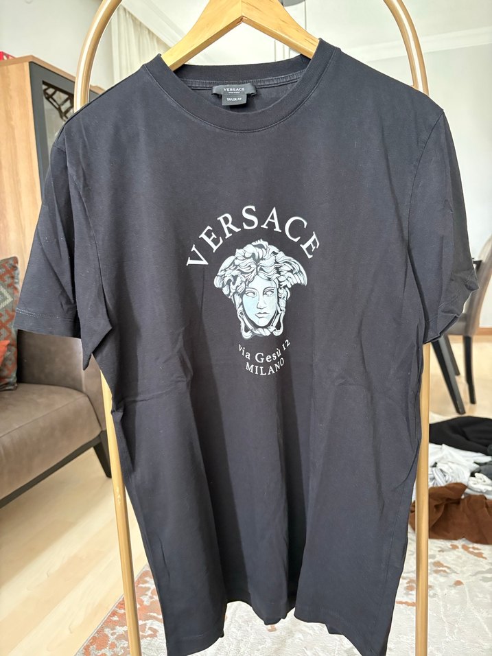 Versace Siyah Erkek Baskılı Tişört - Görsel 2