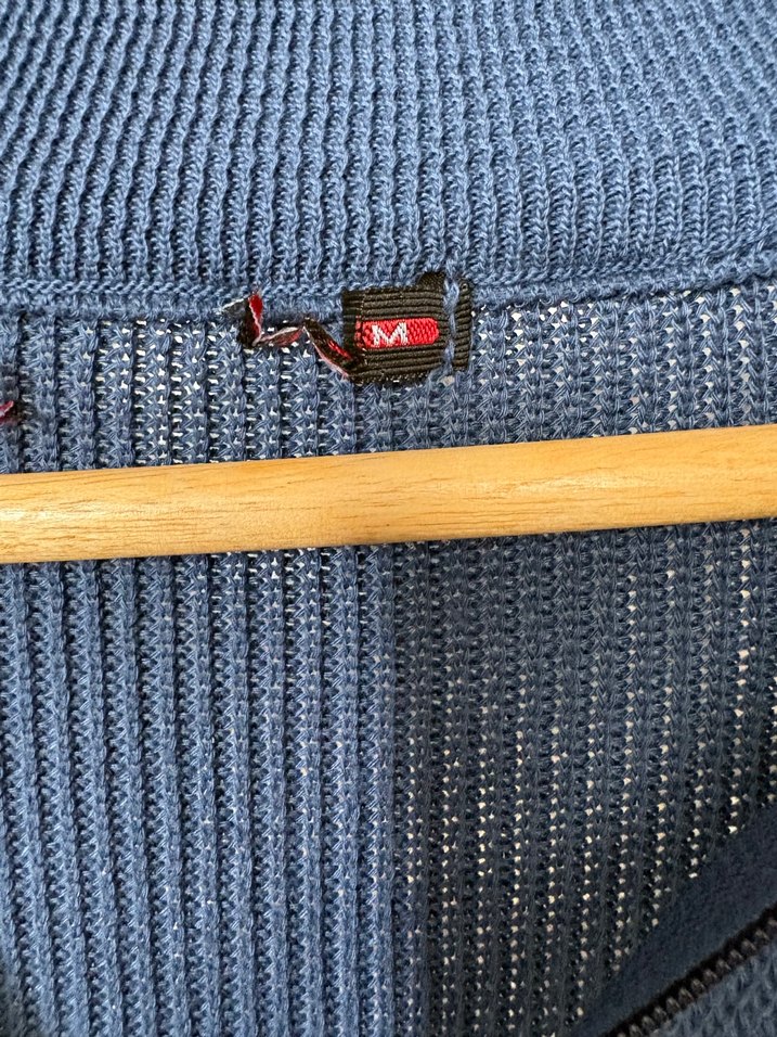 Mavi Beyaz Çizgili Pamuklu Erkek Kısa Kollu Triko - Görsel 2