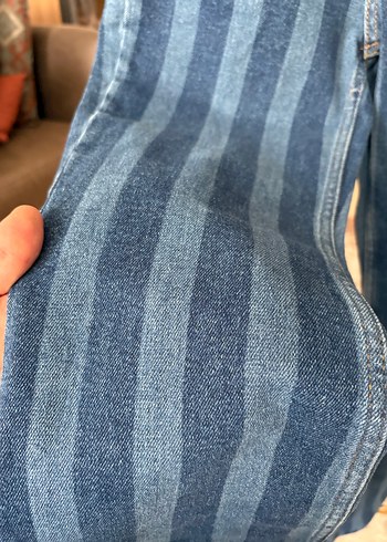 Çizgili Kadın Kot Pantolon - Görsel 5