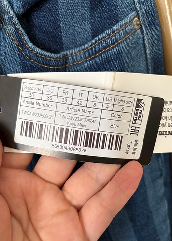 Çizgili Kadın Kot Pantolon - Görsel 3