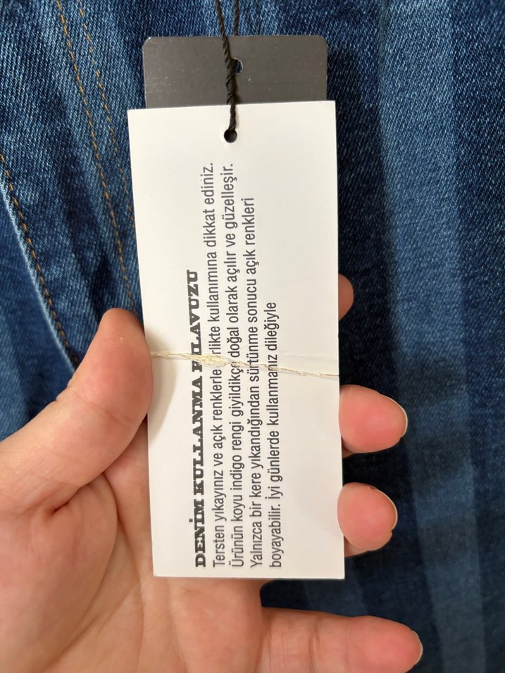 Çizgili Kadın Kot Pantolon - Görsel 4