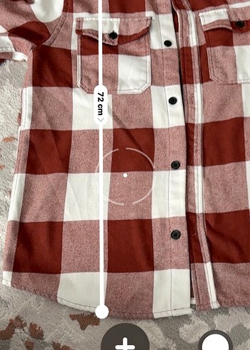 Düğmeli Kareli Unisex Gömlek - Bordo - Görsel 4