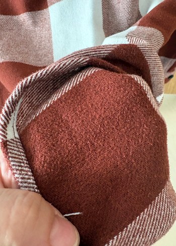 Düğmeli Kareli Unisex Gömlek - Bordo - Görsel 8