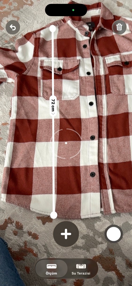 Düğmeli Kareli Unisex Gömlek - Bordo - Görsel 4