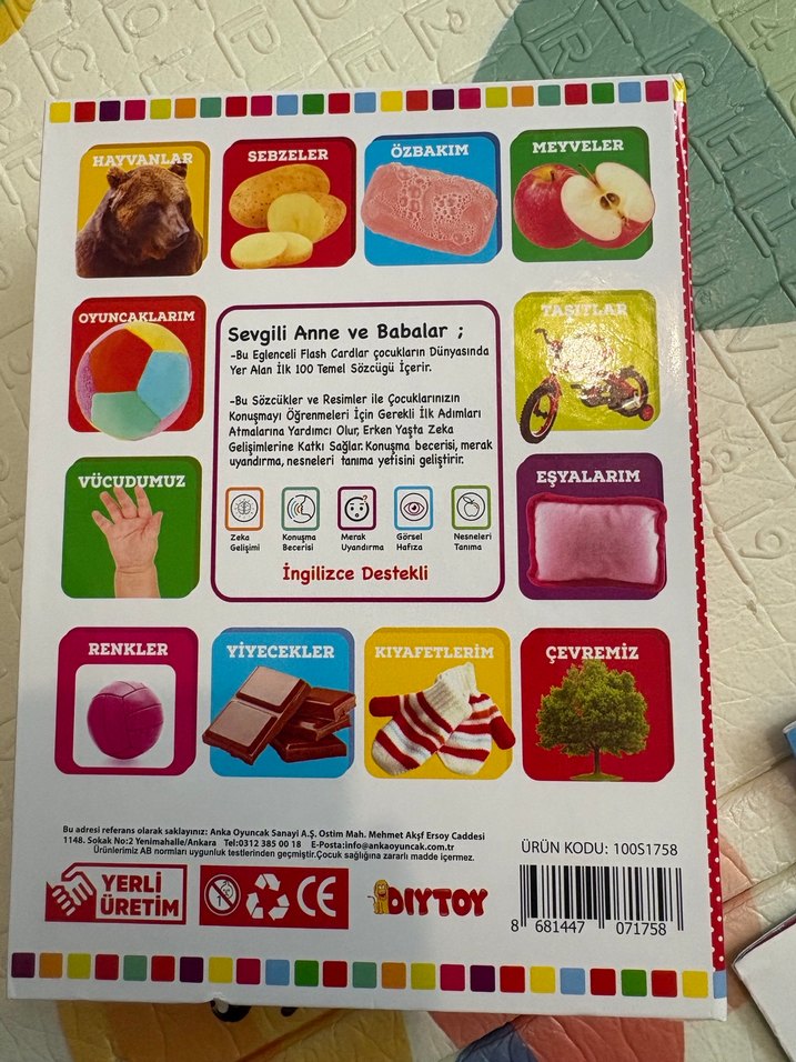 İlk 100 Sözcük Bebek Zeka Kartları - Görsel 3