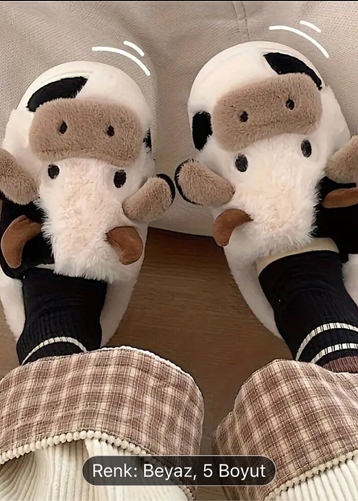 İnekli ev terliği - Görsel 2