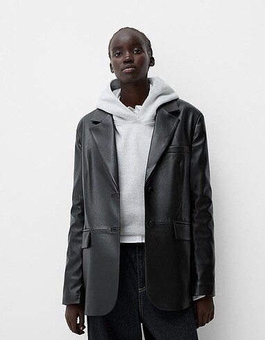 Bershka blazer deri ceket