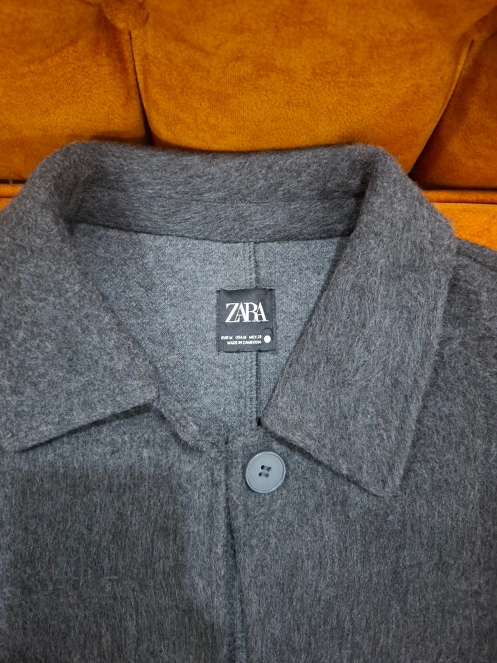 Zara Gri Melanj Kısa Ceket — görsel 4/7