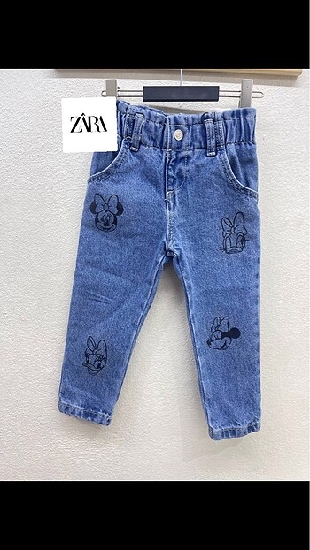 Zara Minnie Mouse jean pantolon ihracat fazlası