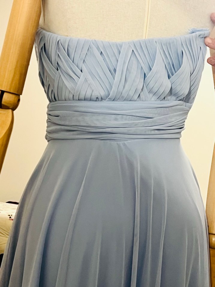 Mavi Straplez Uzun Abiye Elbise - Görsel 2