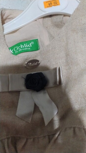 24-36 Ay Beden camel Renk Kışlık kumaş elbise 