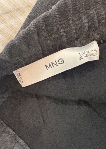 Mango Mng Gri Duz Pantolon