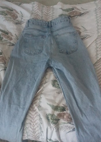 34 Beden mavi Renk Gri Loose Fit Midi Kadın Kot Pantolon