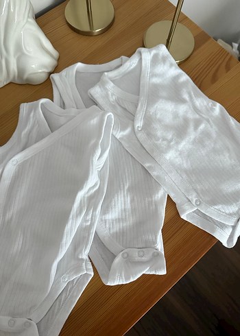 Yenidoğan Beden beyaz Renk Zara 3lü Kolsuz Kimono Body