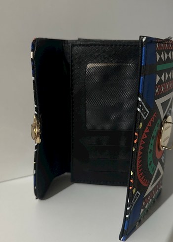 Renkli Etnik Desenli Tokalı Kadın Clutch Çanta - Görsel 4