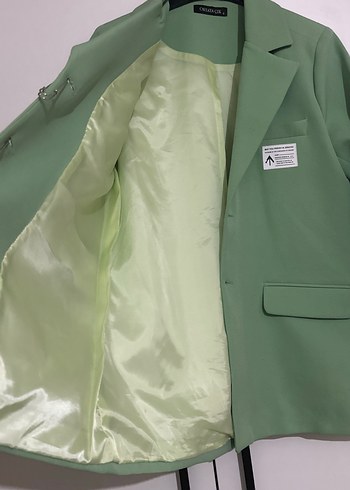 Yeşil Düğmeli Kadın Blazer Ceket - Görsel 5