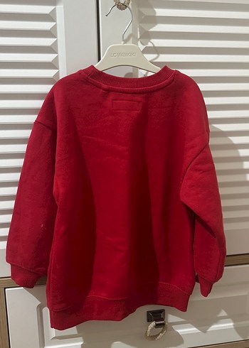 Unisex Çocuk Kırmızı Sweatshirt - Görsel 2