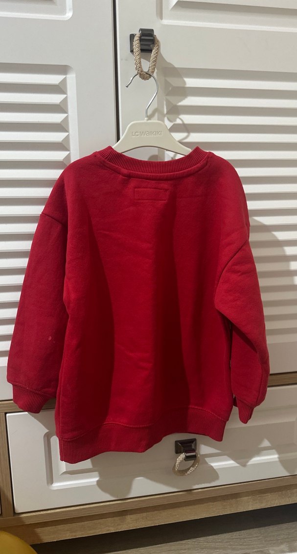 Unisex Çocuk Kırmızı Sweatshirt - Görsel 2