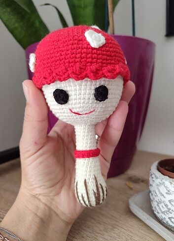Amigurumi mantar çıngıraklı 