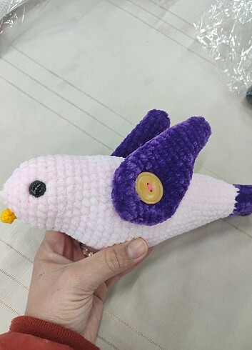 Amigurumi pembe kuş 