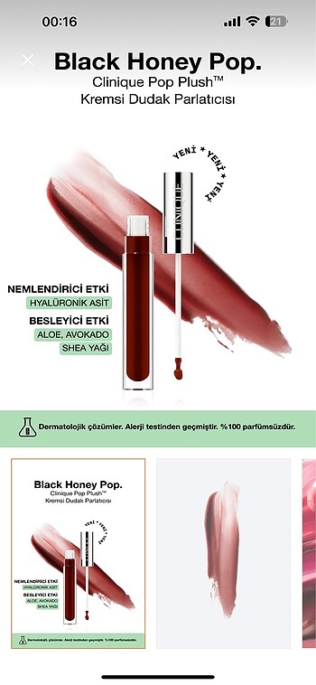 Clinique Black Honey dudak parlatıcısı