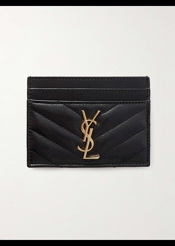 YSL Siyah Deri Kartlık
