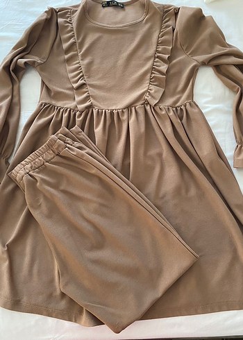 Bej Midi Kadın Tunik Fırfırlı - Görsel 7