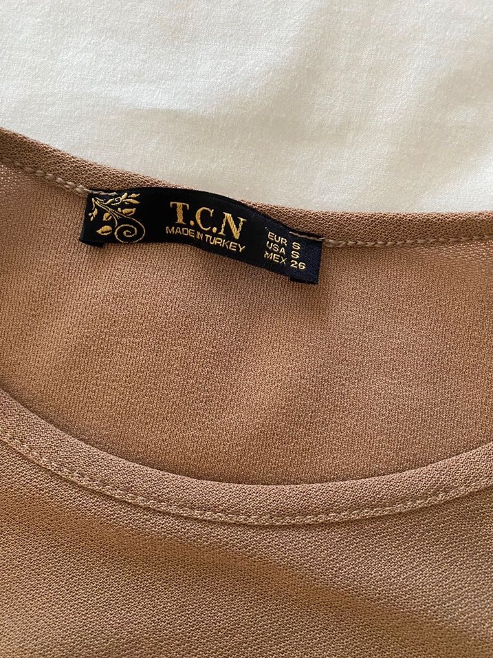 Bej Midi Kadın Tunik Fırfırlı - Görsel 4